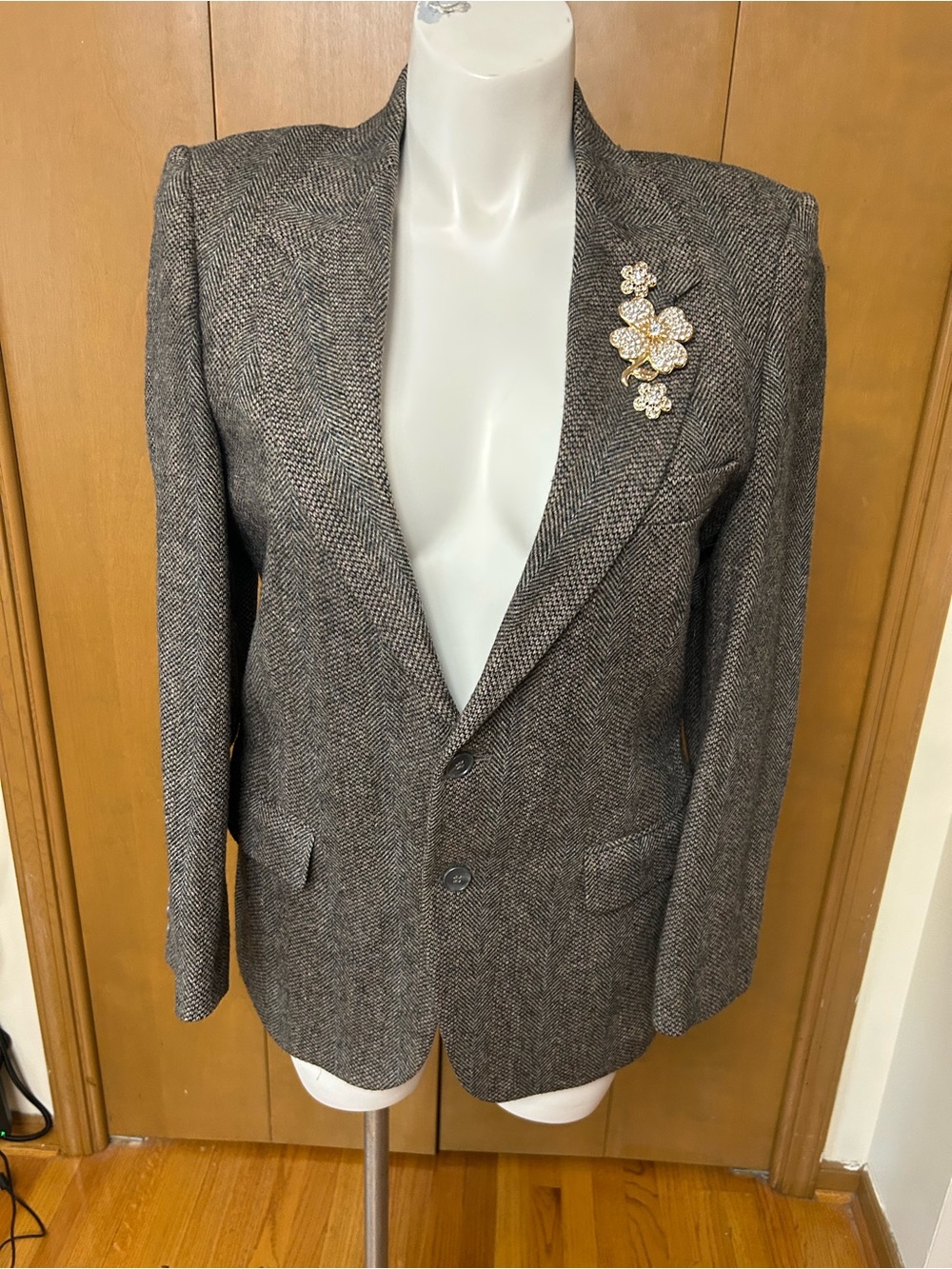 Farah Brown Herringbone Sport Coat Unisex